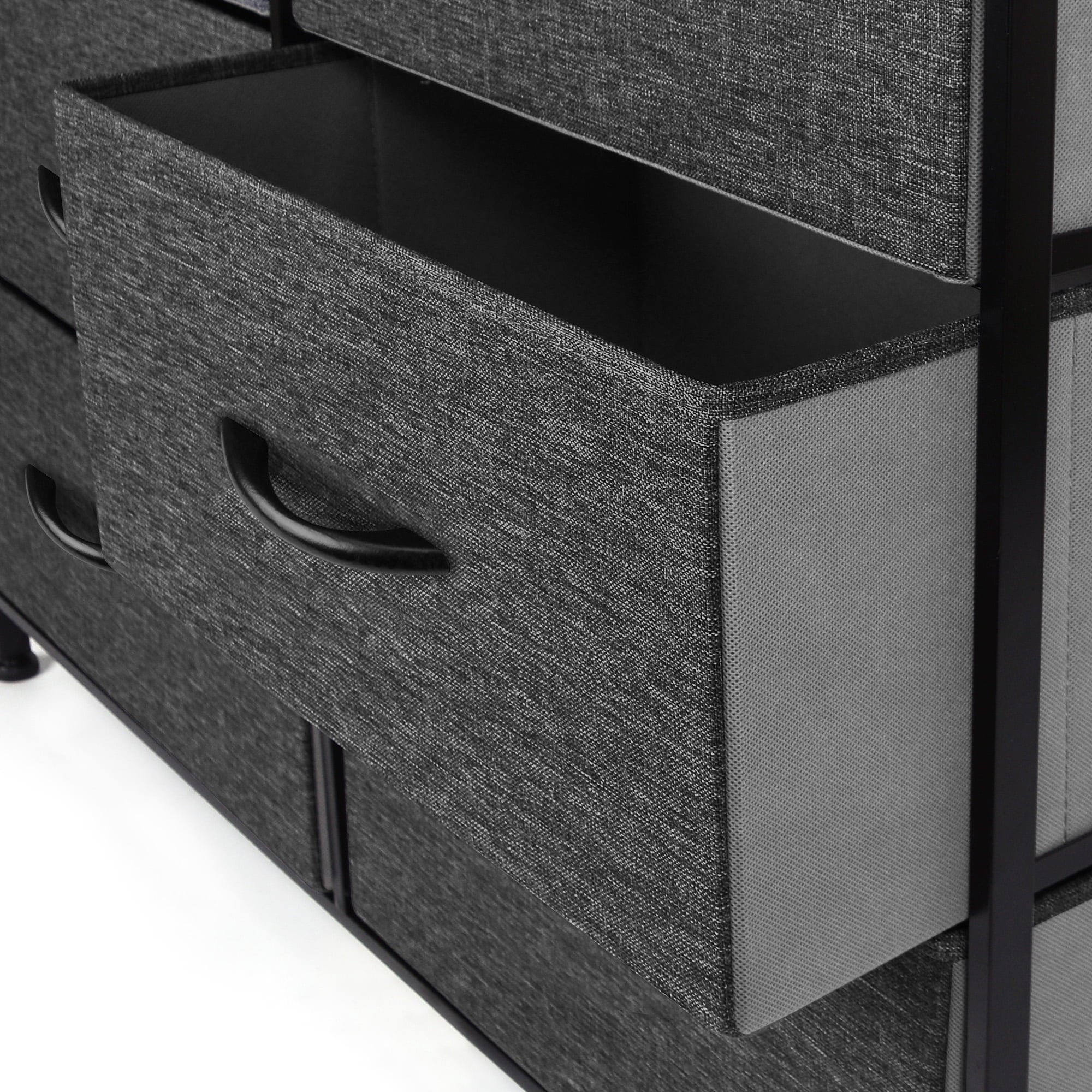 Dextrus 7 Drawers High Dresser Bedroom Living Room Storage Tower Organizer, Grey