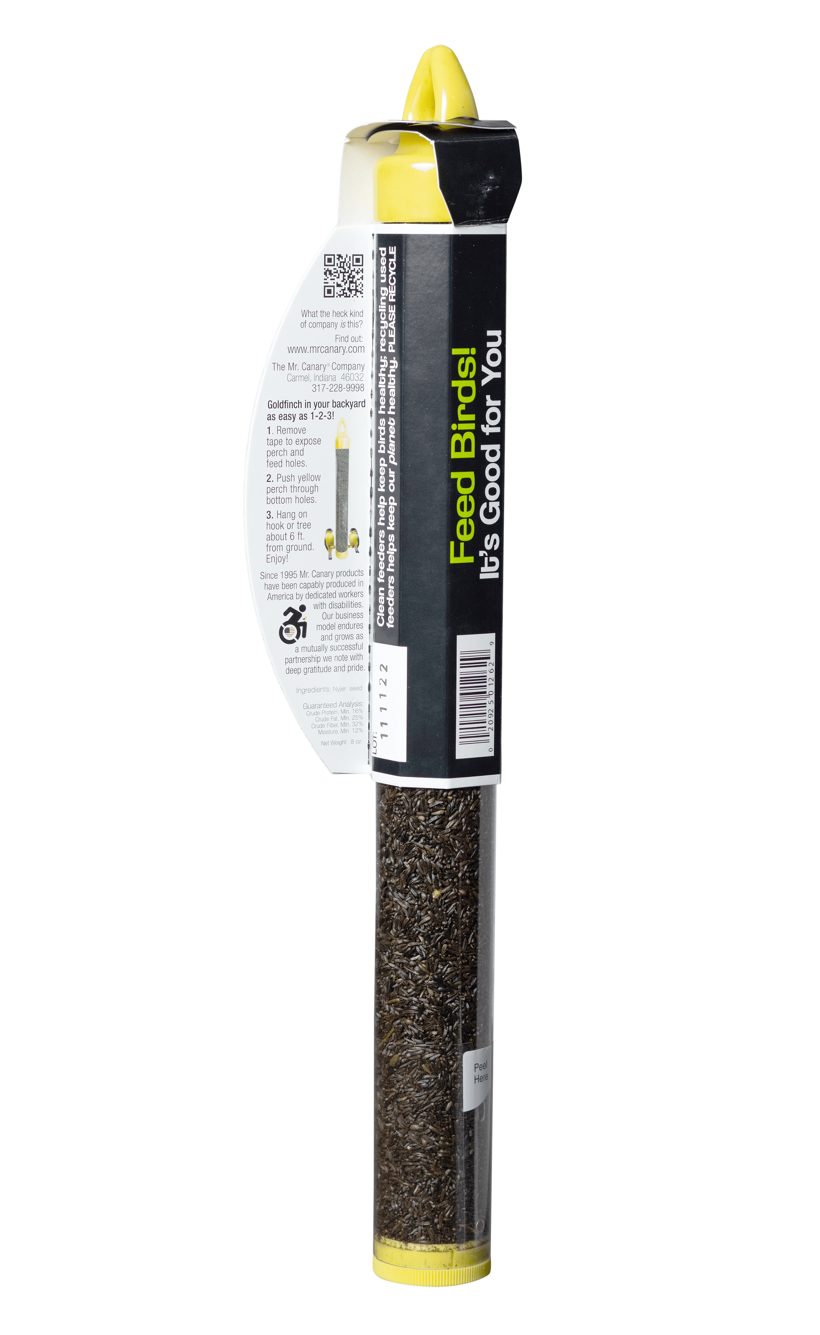 Mr. Canary Nyjer Finch Tube Feeder with 8oz Nyjer Seed