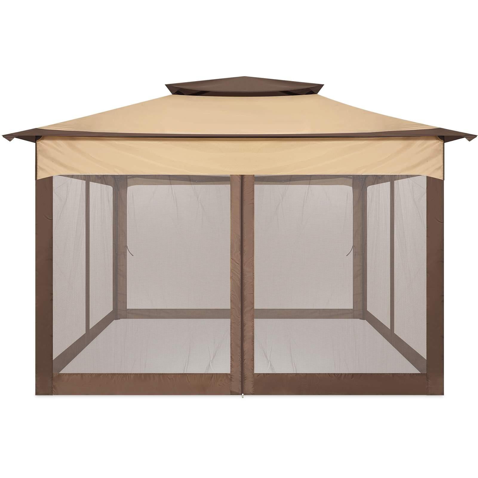SANOPY 11 x 11 ft Outdoor Patio Gazebo with Ventilated Double Roof and Mosquito Net, Pop up Steel Gazebo Tent for Patios, Backyard, Garden and Beach