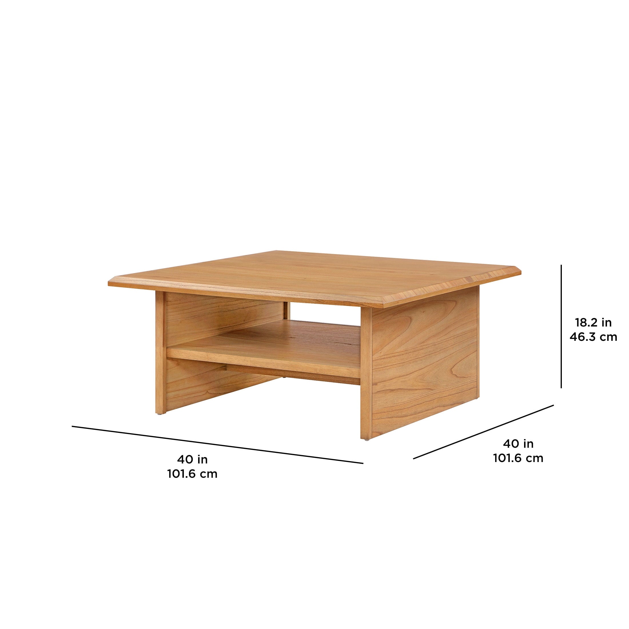 Better Homes & Gardens Pembrook Coffee Table with Solid Wood Frame, Natural Oak finish, by Dave & Jenny Marrs