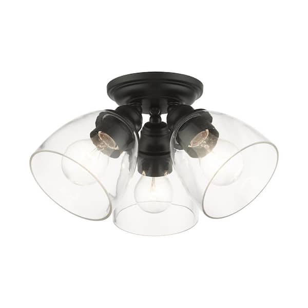 Montgomery 3 Light Black Flush Mount