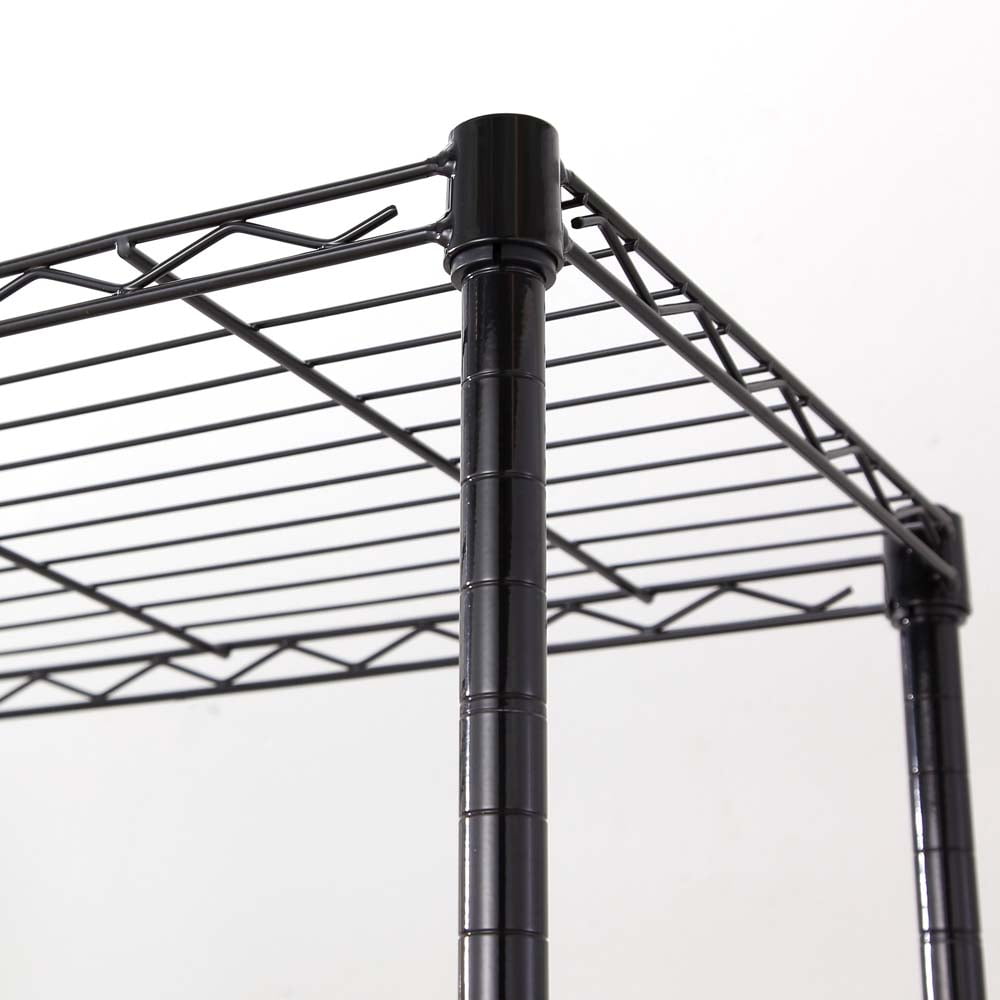 4 tier black coating shelving unit 14x30x47in