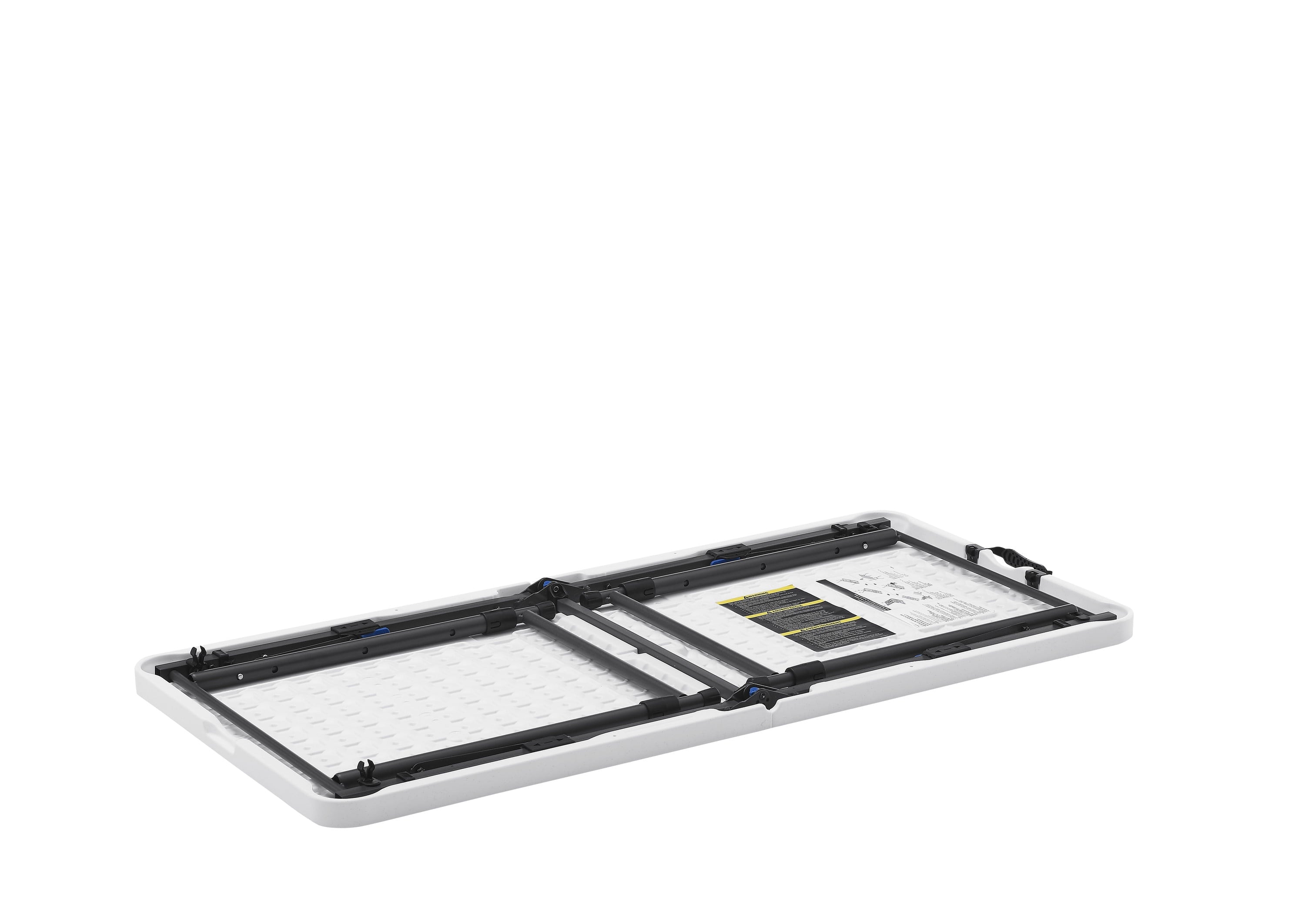 Mainstays 4 Foot Adjustable Height Premium Folding Table, White Granite