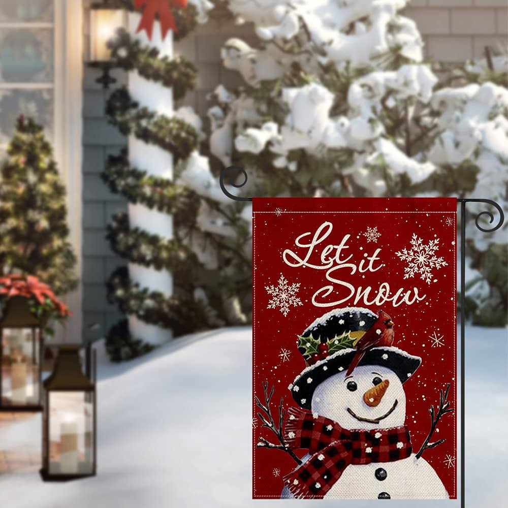 Artoid Mode Let It Snow Winter Snowman Garden Flag 12 x 18