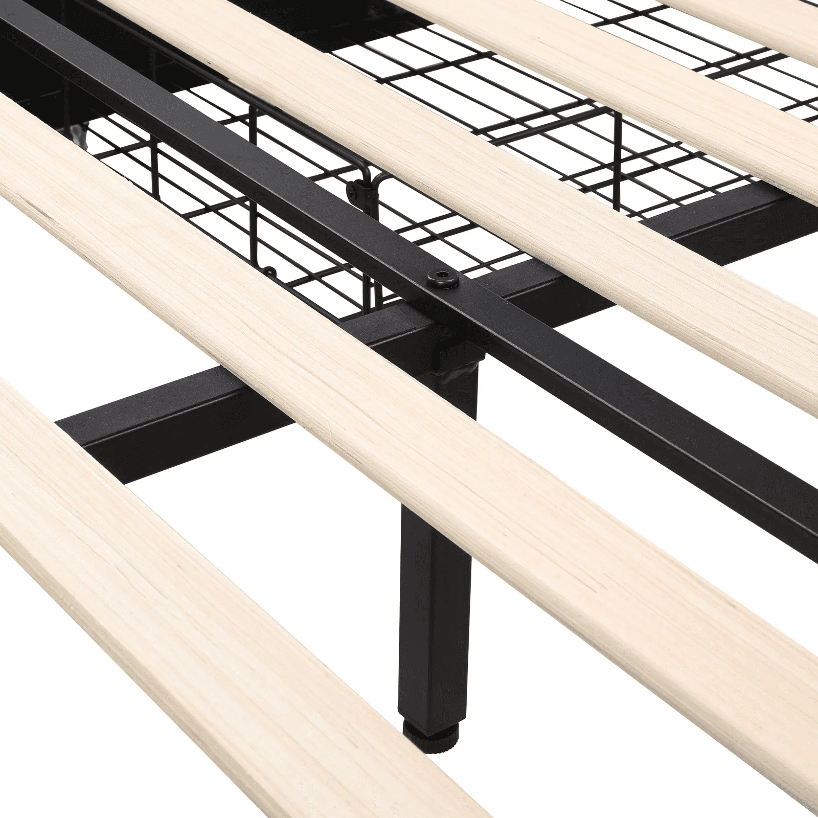 Homfa Queen Size 4 Storage Drawers Bed Frame, Square Tufted Upholstered Platform Bed with Adjustable Headboard, Light Grey