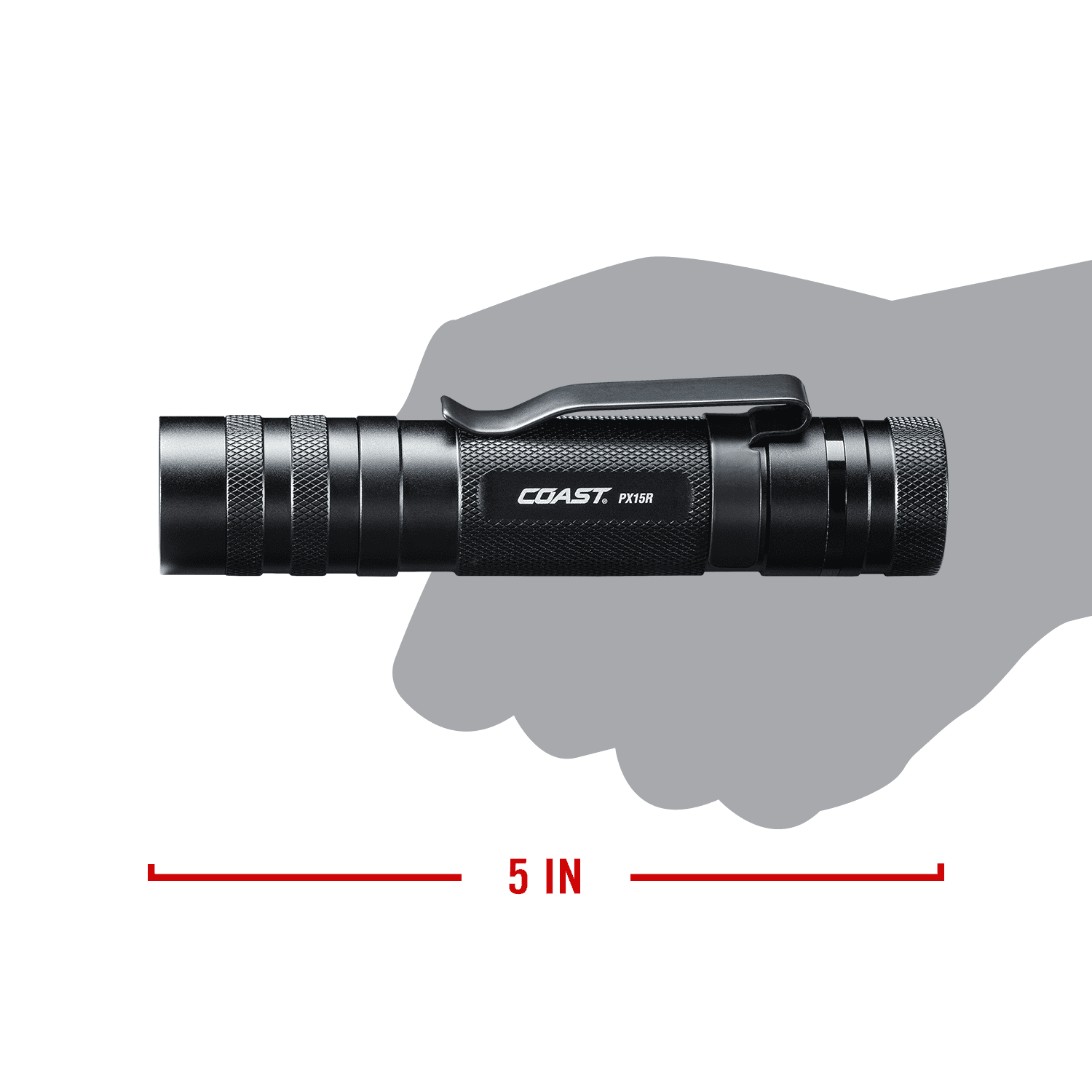COAST PX15R 1000 Lumen Rechargeable Dual Power IP54 Rated LED Flashlight, 4.7 oz.