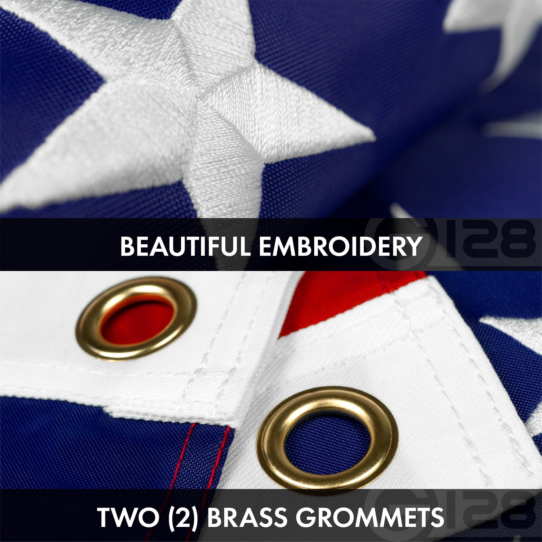 G128 Combo Pack: American USA Flag ToughWeave Series 3x5 Ft Single Sided & Oklahoma OK State Flag Double Sided 3x5 Ft Double ToughWeave Series | Both Embroidered Polyester, Brass Grommets