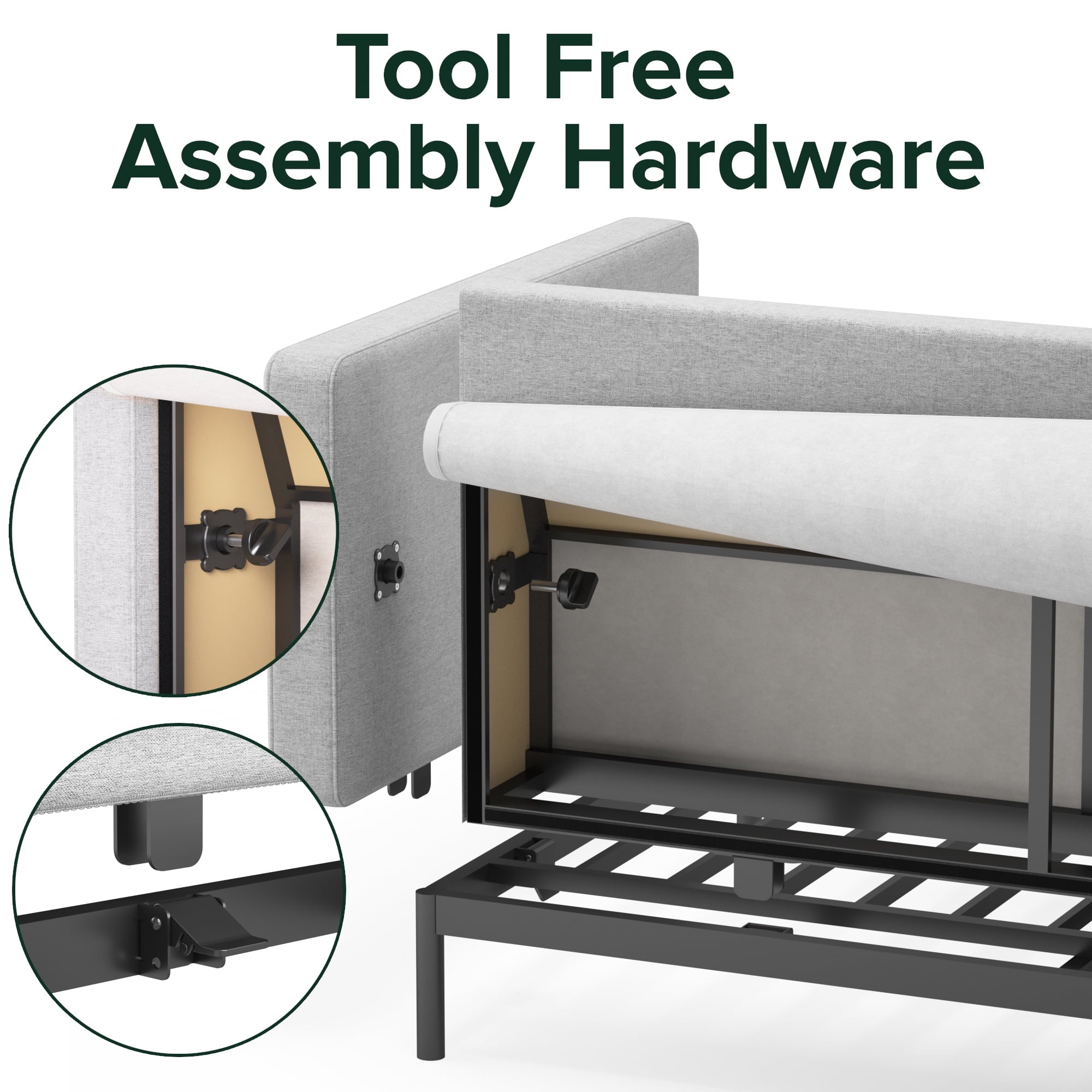 Zinus Thompson Fabric Armchair, Light Grey