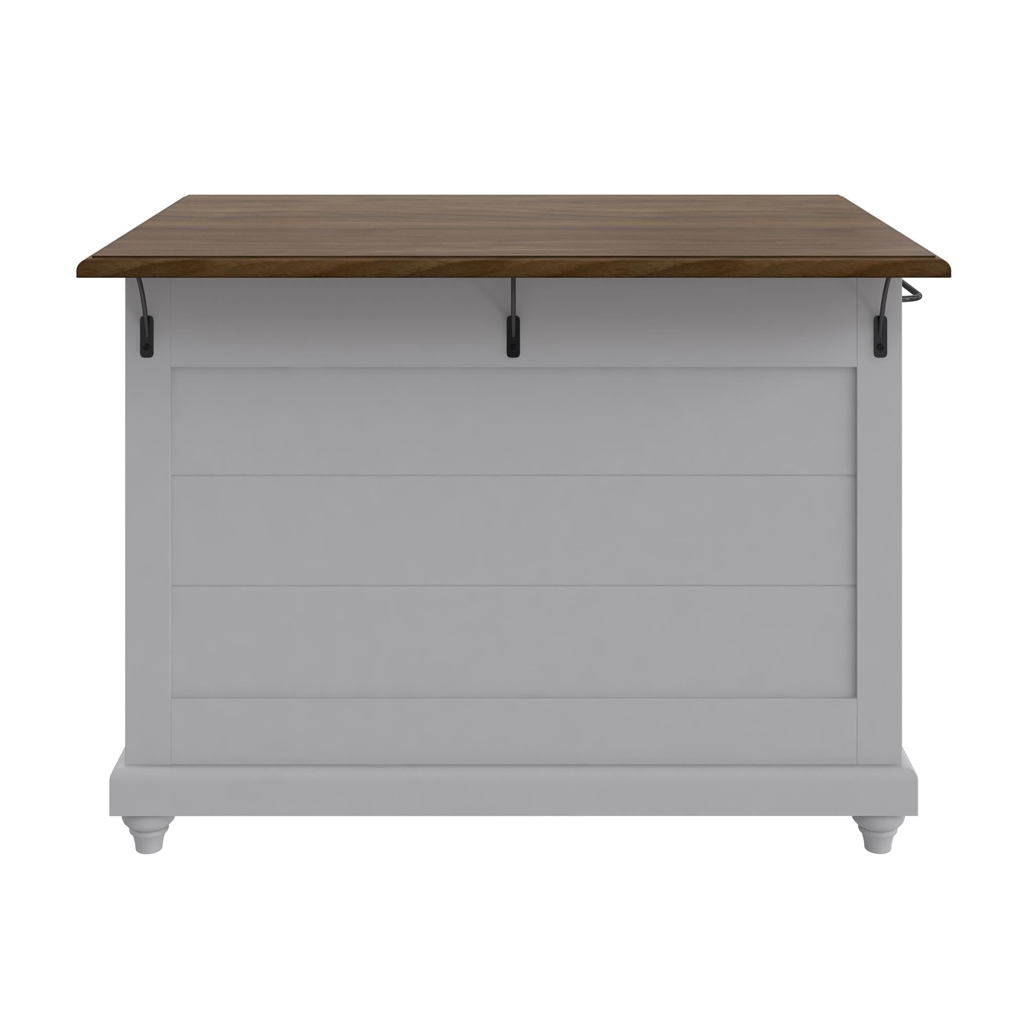 Kelsey Kitchen Island with 2 Stools and Drawers, Gray