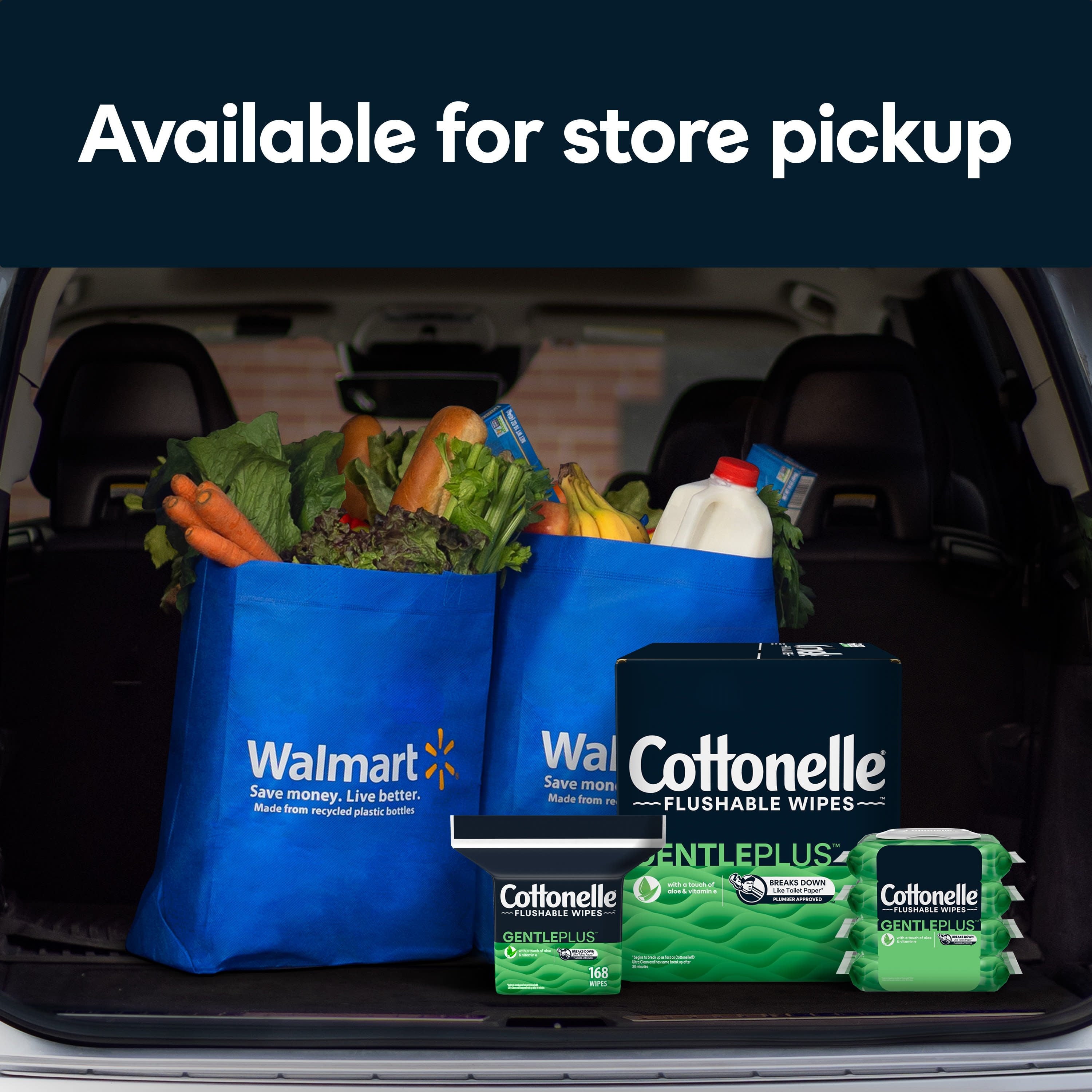 Cottonelle GentlePlus Flushable Wipes, 2 Flip-Top Packs, 42 Wipes per Pack (84 Total)