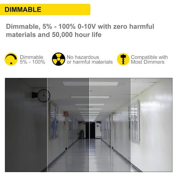 1 ft. x 2 ft. White Surface Mount Panel Integrated LED 22-Watt Dimmable 5CCT Selectable 2700K-5000K (4-Pack)