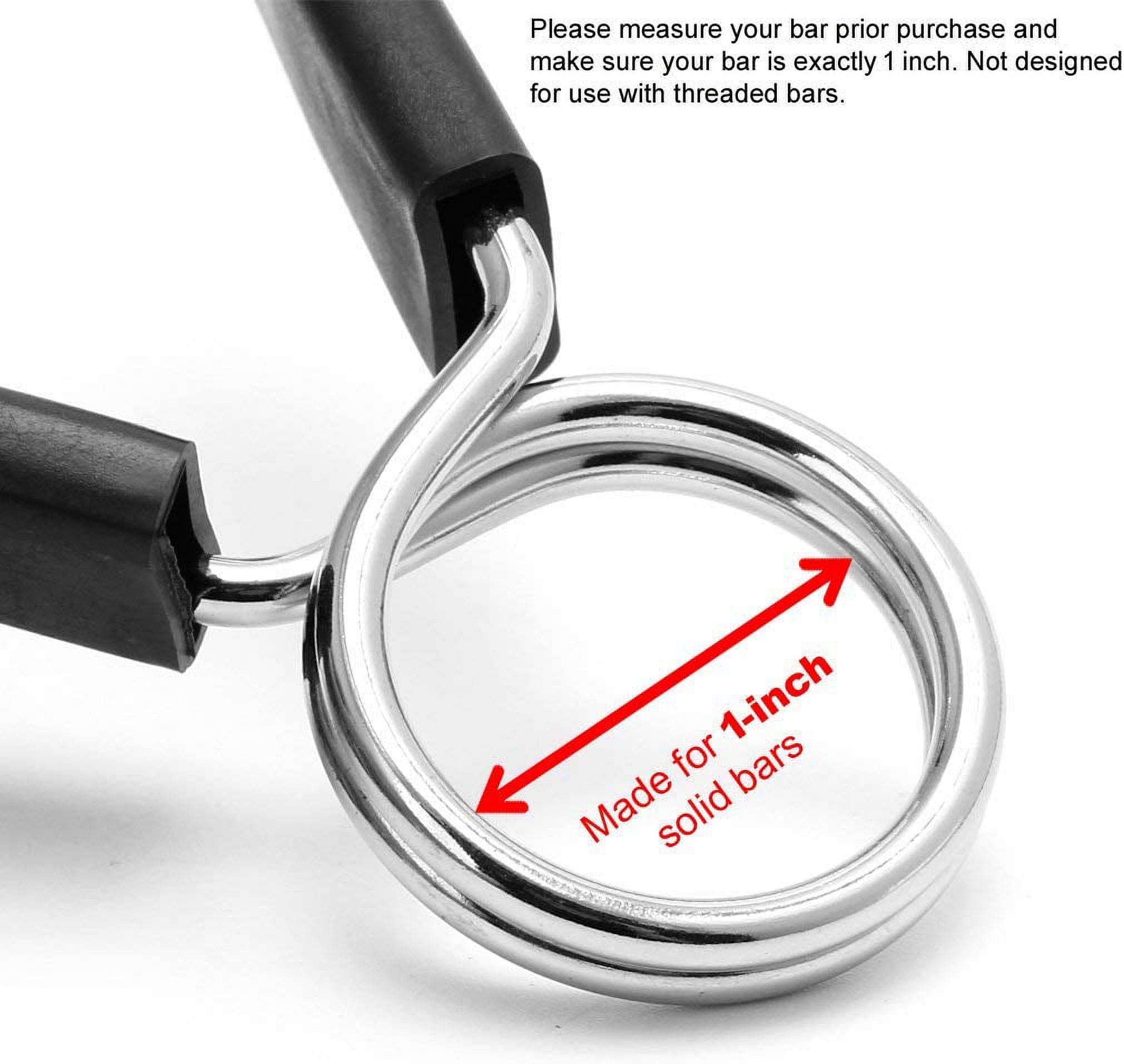 Fitness Maniac Standard 1 In. Barbell Bar Clamps Spring Collar Clips Gym Weight Dumbbell Lock Pair