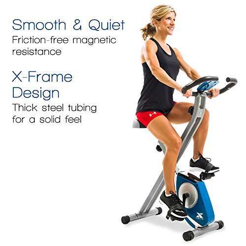 XTERRA Fitness FB150 Folding Exercise Bike, Silver, 31.5L x 18W x 45.3H in.