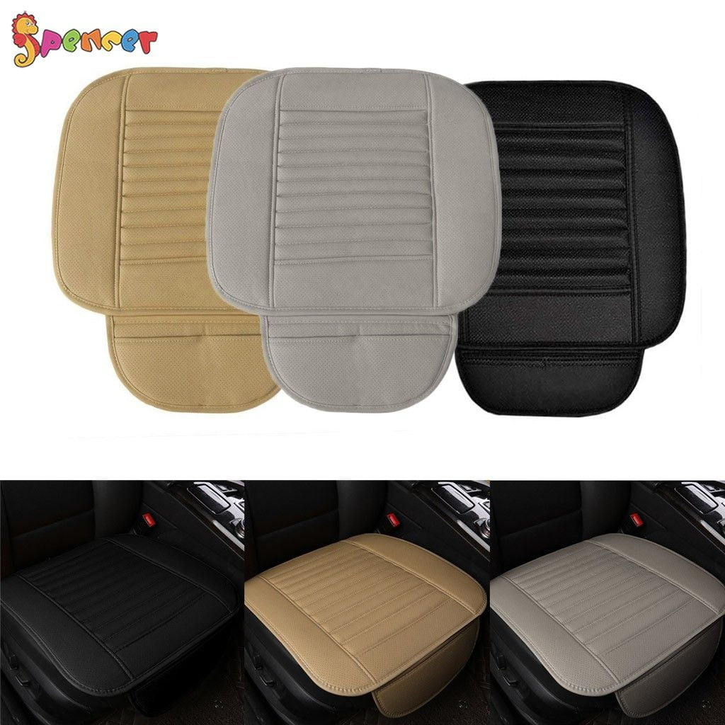 Spencer 1PC Car Seat Cushion Breathable Car Interior Seat Cover Cushion PU Leather 3D Front Pad Mat for Auto Supplies Office Chair 