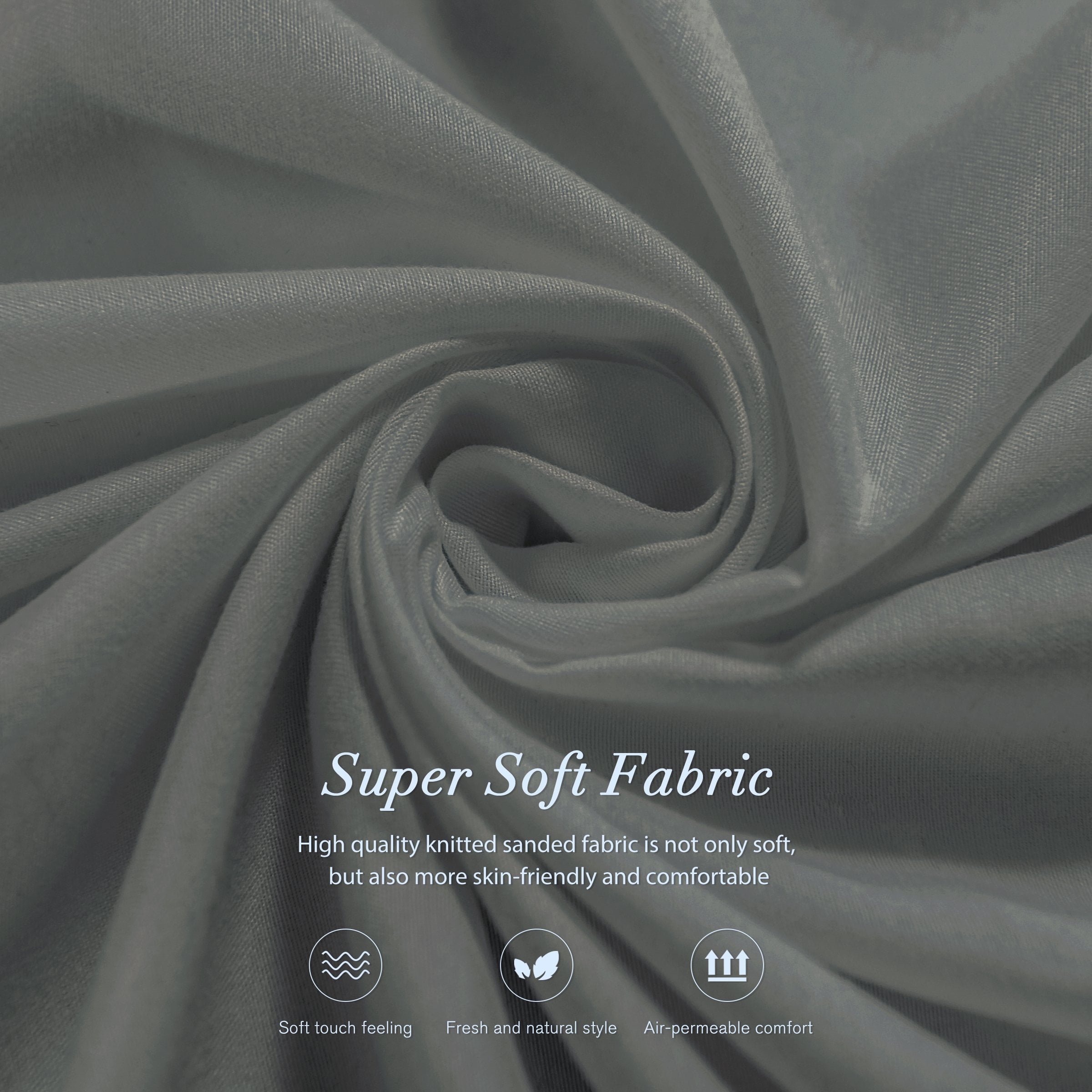 Subrtex Elastic Wrap Around Bed Skirt Dust Ruffle Smooth Soft Bed Frame Cover 15-inch Drop (Twin, Light Gray)