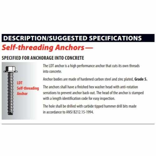 Red Head Tapcon+ 1/2" x 3" Large Heavy Duty Hex Head Concrete Anchor Screws LDT-