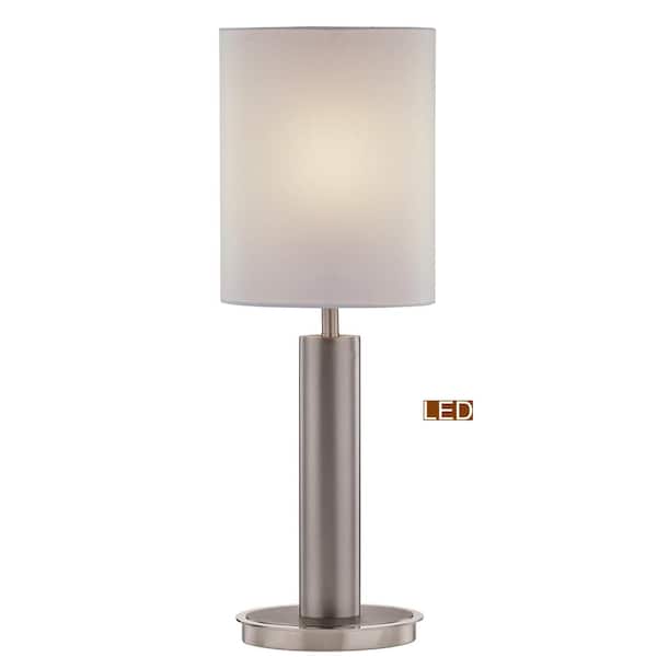 Catriona 27 in. Satin Nickel Modern Slim Oval Design LED Touch Table Lamp
