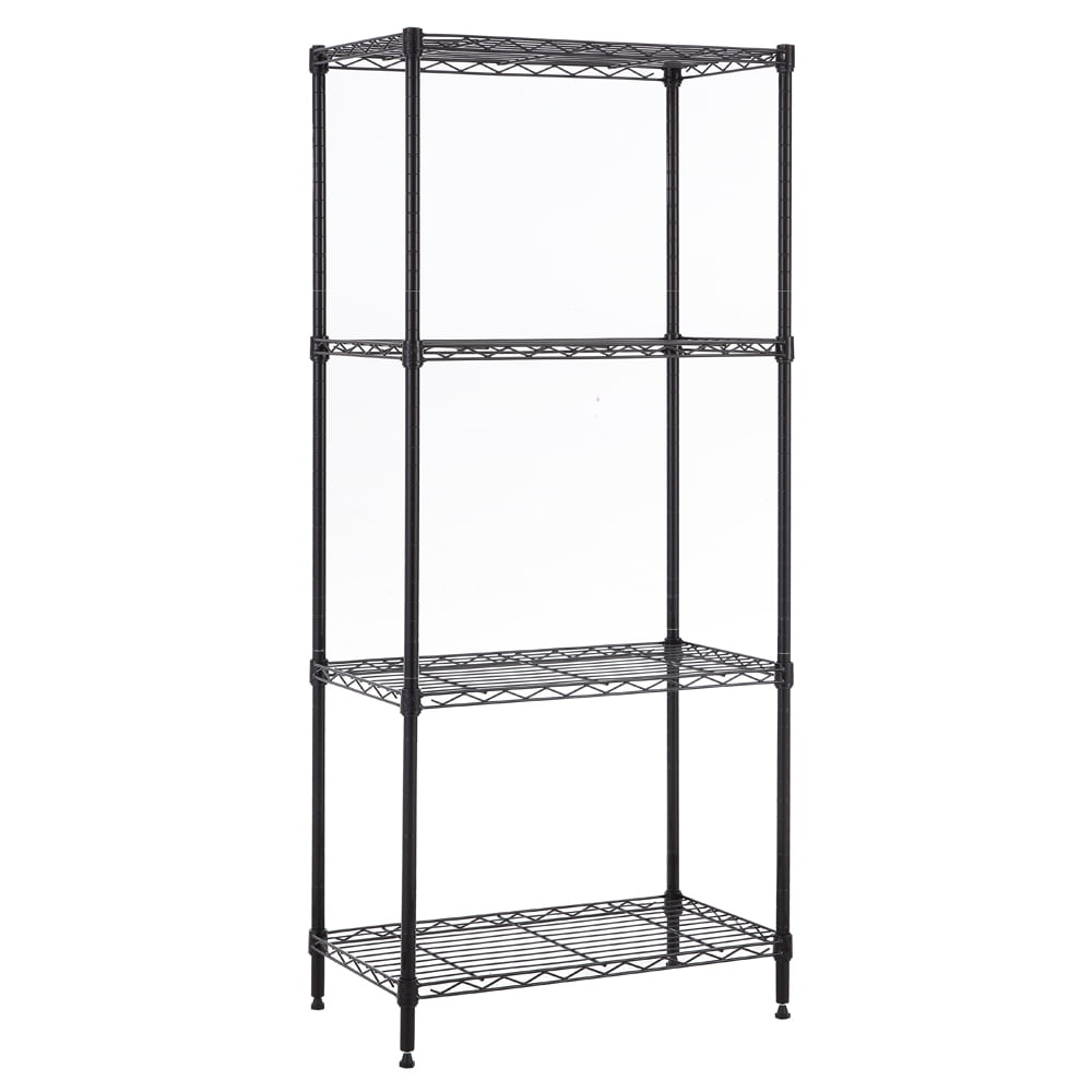 4 tier black coating shelving unit 14x30x47in