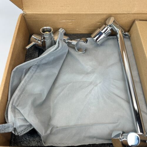 G-Promise All Metal Dual Square Shower Head Combo | 8" Rain Polished Chrome -New