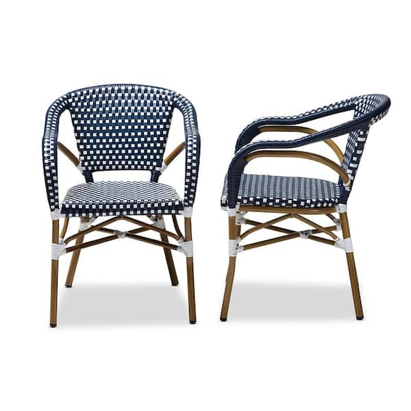 Eliane Navy and White Dining Chair (Set of 2)