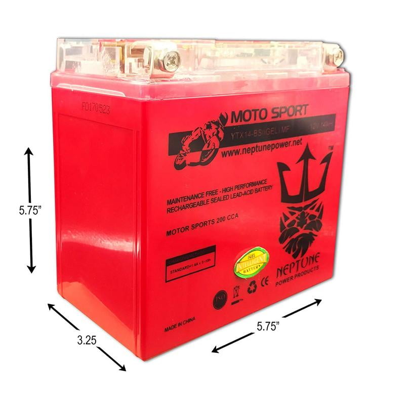 Kawasaki KVF400-D Prairie 400 4x4 (CN), 1999-2001 STX14-BS YTX14-BS(iGEL)(MF) SLA Powersport Replacement ATV Battery by Neptune