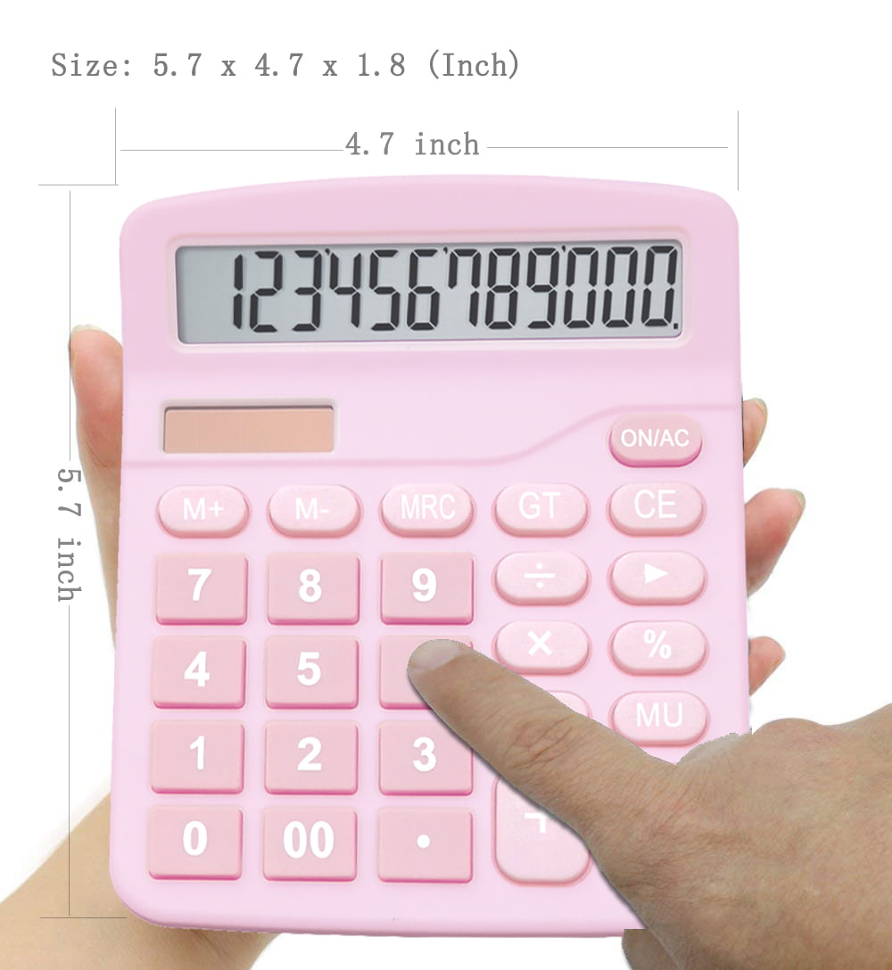 BESTWYA 12-Digit Dual Power Handheld Desktop Calculator (Pack of 1)