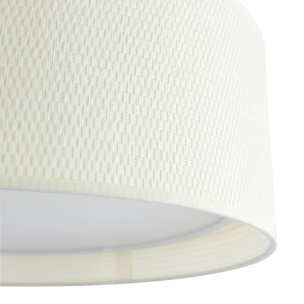 3-Light 15.7 in. Shaded Drum Flush Mount, white