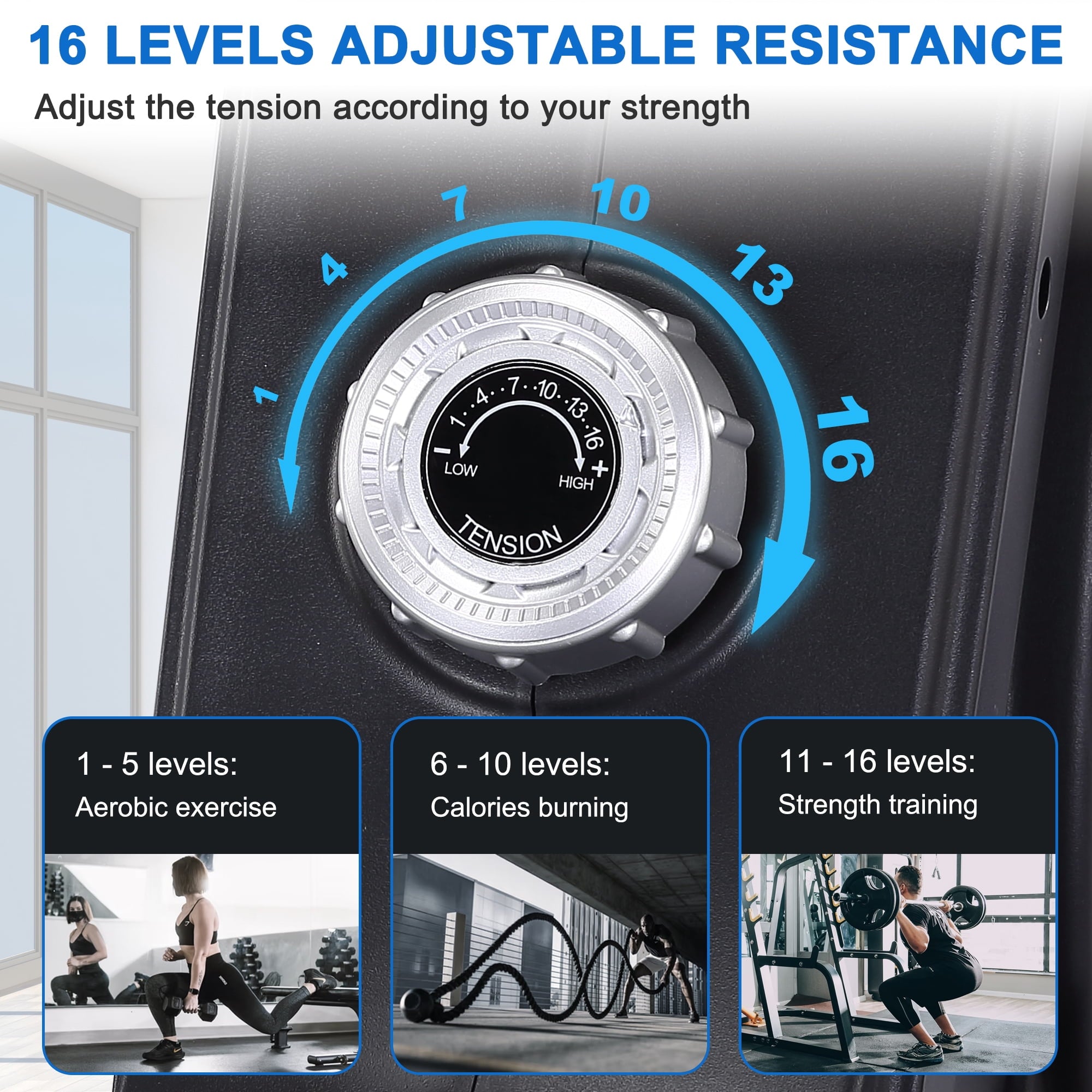 ECHANFIT Magnetic Rowing Machine with Bluetooth Fitness App for Home Use, Foldable Rower with LCD Monitor for Full Body Workout Exercise