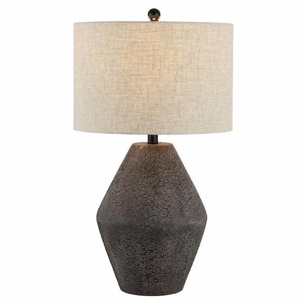Ersta 26.5 in. Brown Table Lamp with Oatmeal Shade