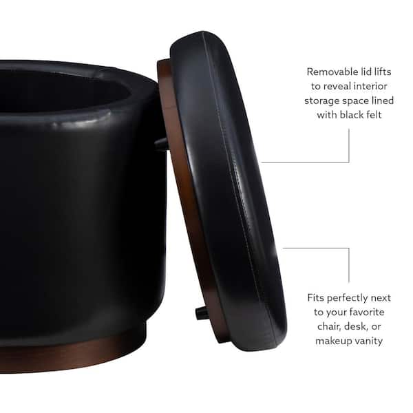 Savoy Black Faux Leather 18