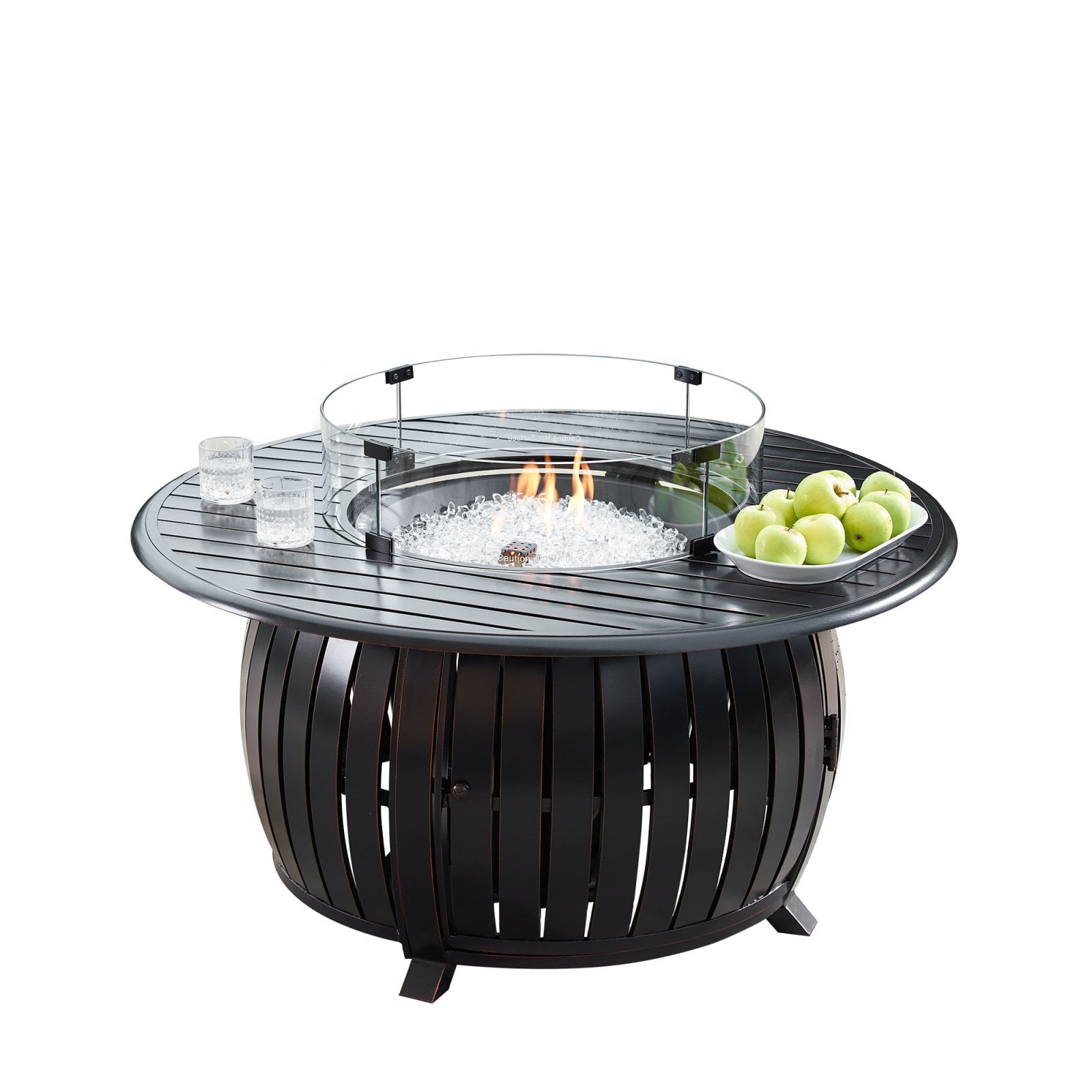 Oakland Living Italy 44 in. Round Propane Fire Pit Table