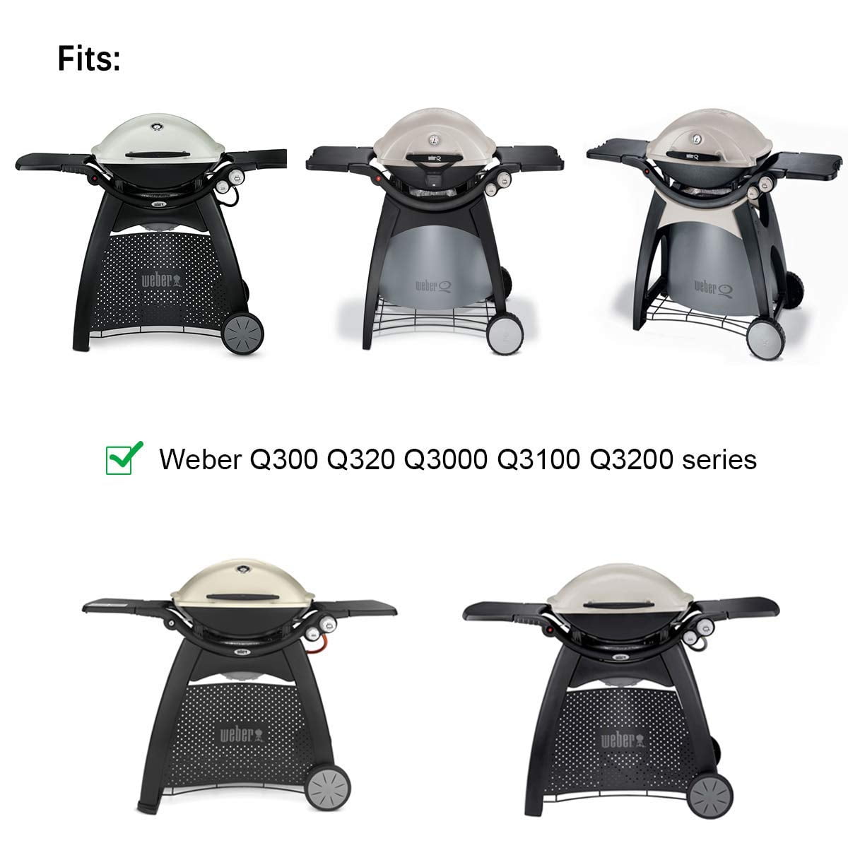 Hisencn 7646 Cooking Grates for Weber Q300 Q3000 Series Gas Grill Replacement Parts Grill Grids