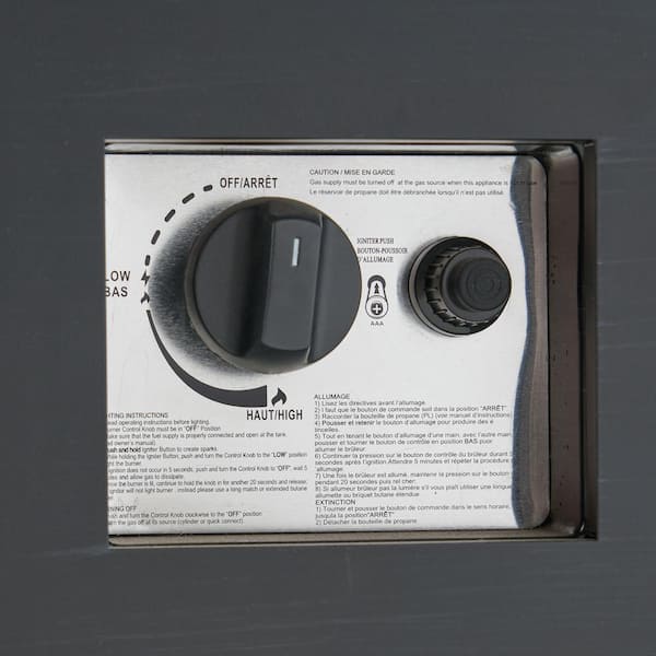 Reign Dark Gray Rectangular Metal Fire Pit (No Tank Holder)