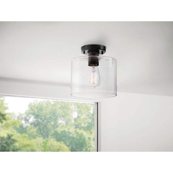 Westbrook 8 in. 1-Light Matte Black Flush Mount
