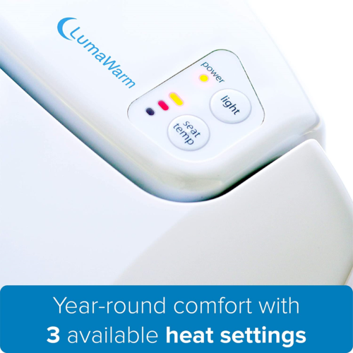 Brondell L60-RW LumaWarm Heated Nightlight Round Toilet Seat, White