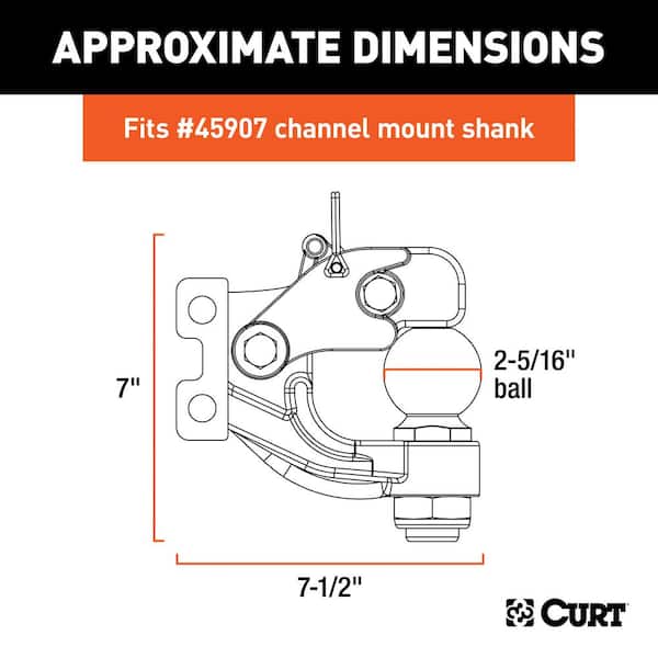 13,000 lbs. Replacement Trailer Hitch Channel Mount Ball & Pintle Combination with 2-5/16 in. Ball