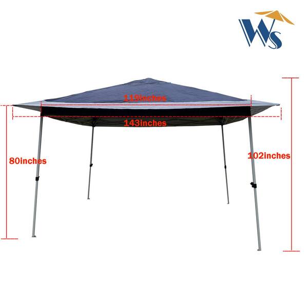 12 ft. x 12 ft. x 6.7 ft. Pop-Up Canopy Outdoor Gazebo Tent Gazebos with Strong Steel Frame Storage Bag in Navy Blue