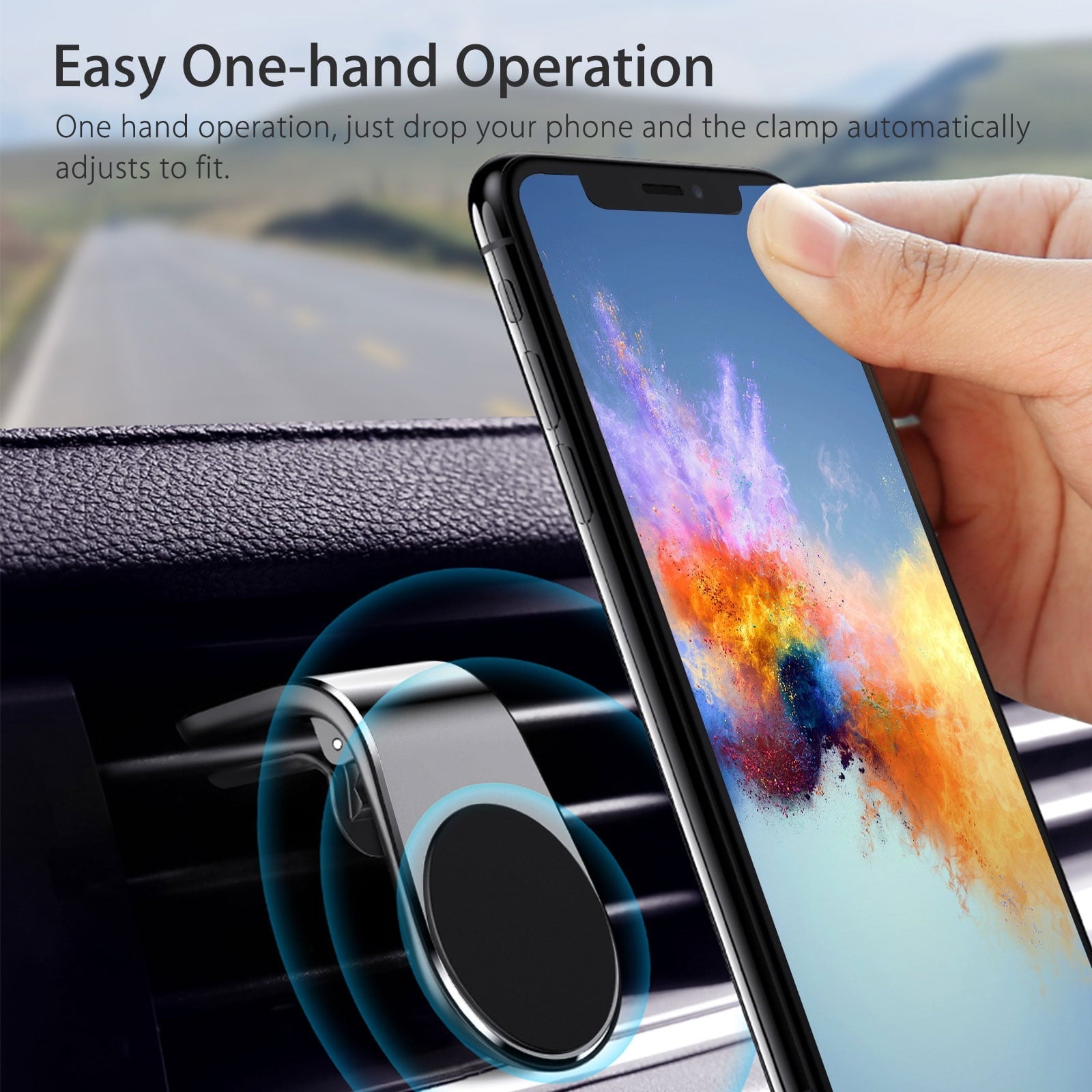 EEEkit Magnetic Car Phone Mount, Universal Air Vent Clip Phone Holder, Hands Free Car Phone Mount Fit for iPhone 14 13 12 11 Pro Xs Max XR Plus, Samsung Galaxy S20 S10+ S22, Smartphones