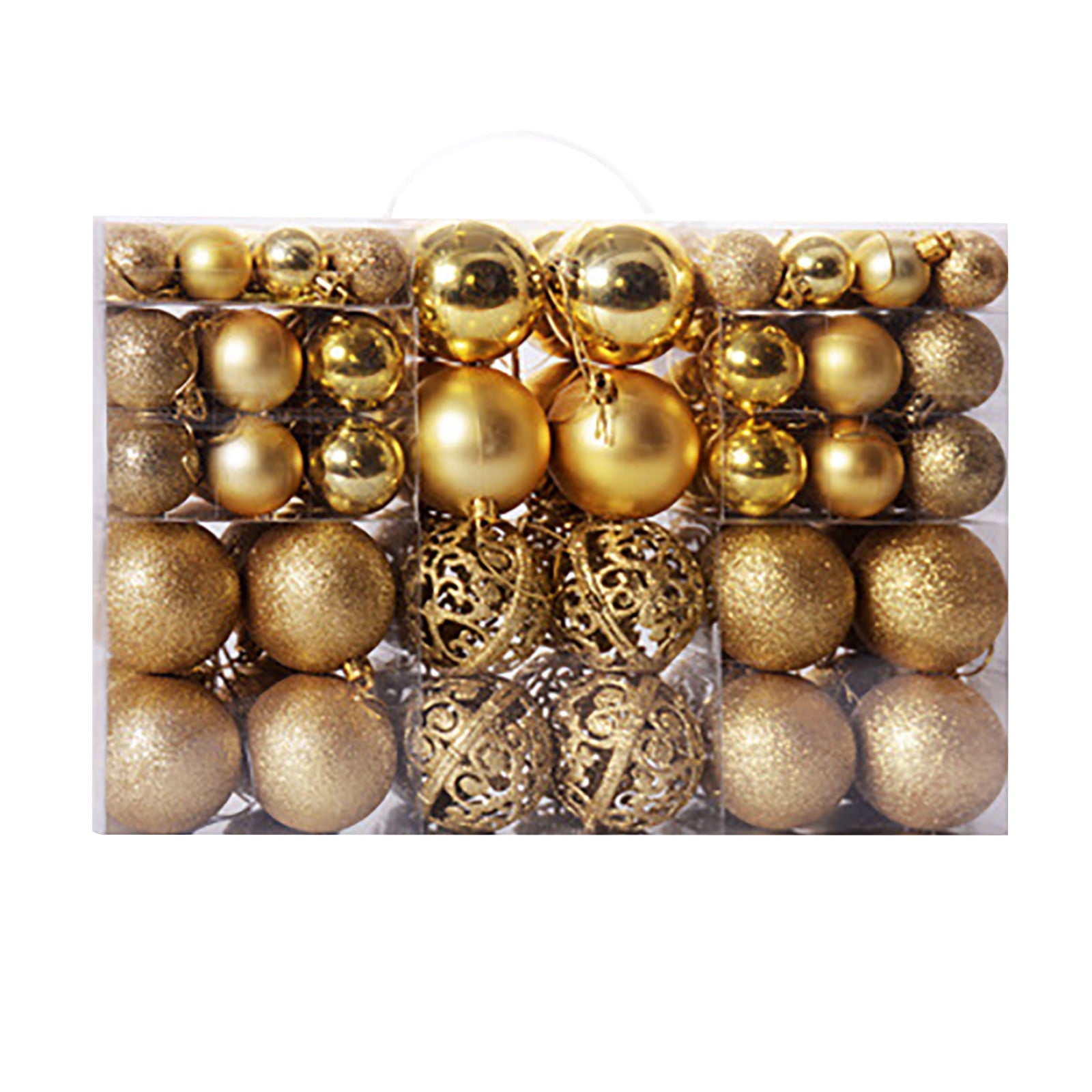 Wioihee 100Pc Christmas Ball Ornaments Shatterproof Balls for Christmas Tree Decoration Gold One Size