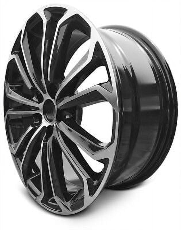 Rim for 2014-2016 Toyota Corolla 17x7 Inch Black Machine Face (Diamond Cut) Aluminum Rim - OE Direct Replacement - Wheel Direct Fit