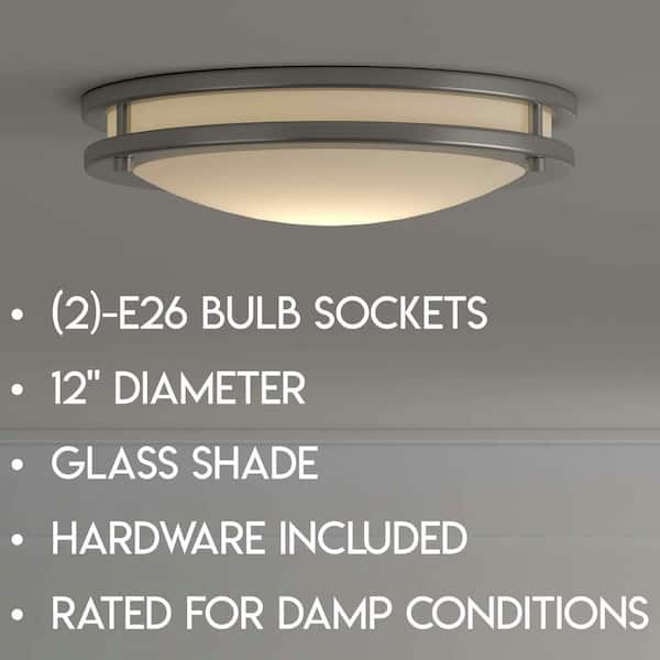 Saturn 2-Light Brushed Nickel Flush Mount