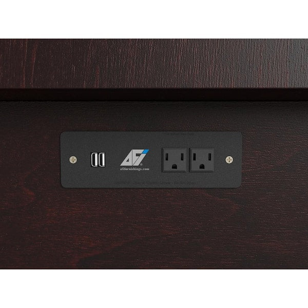 Nantucket Murphy Bed Espresso Queen Chest with Charging Station and Coolsoft Mattress