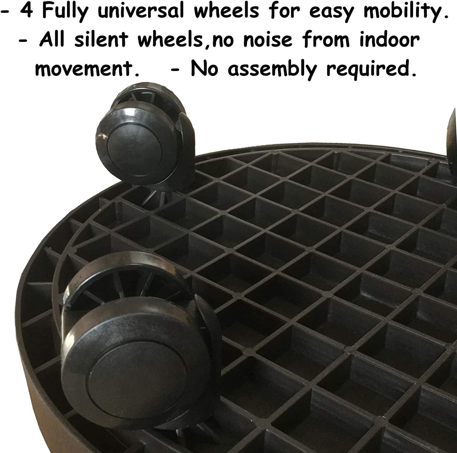 BAODELI 2 Pack of 14 inch Heavy Duty Plant Caddy with Wheels,Rolling Plant Stand Pot Trolley,Wheeled Planter Saucer Tray,Potted Flower Mover Dolly with Casters Round Coaster for Indoor Outdoor（Black）
