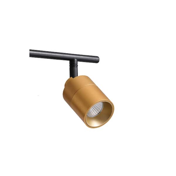 Modern 1 ft. 2 Head-Light, Gold, Integrated LED Fixed Track, Lighting Kit with Rotating Heads