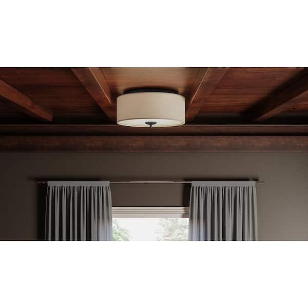 Blanche 16 in. 3-Light Matte Black Flush Mount