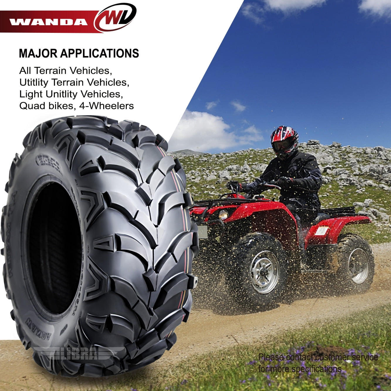 2 New WANDA ATV/UTV Tires 24x10-11 /6PR P341 - 10155