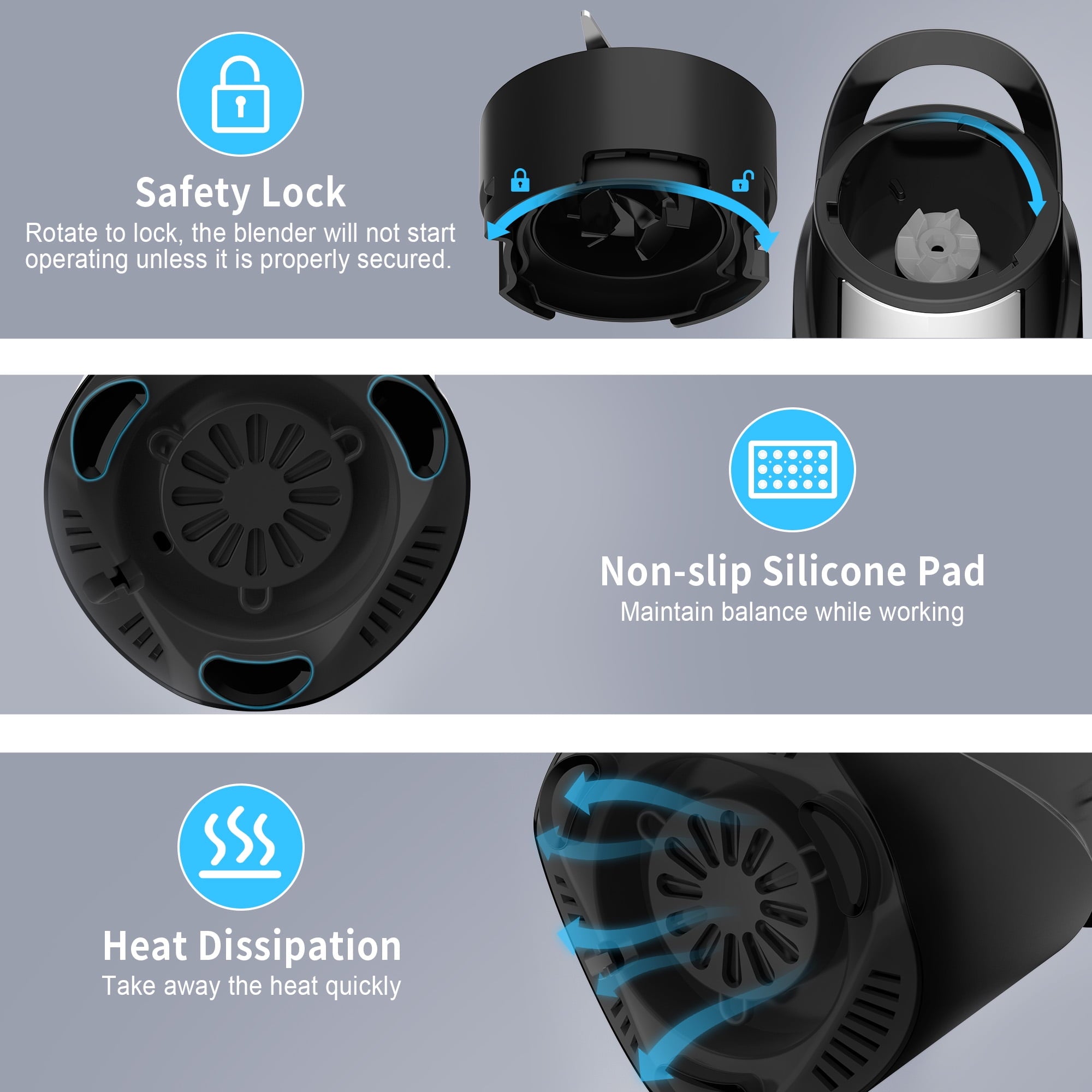 VAVSEA 1000W Smoothie Bullet Blender for Shakes and Smoothies, 3 IN1 Kitchen Personal Blenders and Grinder Combo for Protein Drinks, BPA-Free, 2 Speeds & Pulse