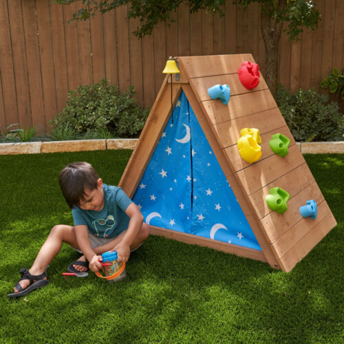 A-Frame Wooden Hideaway Climber Toddler Toy Indoors Or Outdoors Physical Play