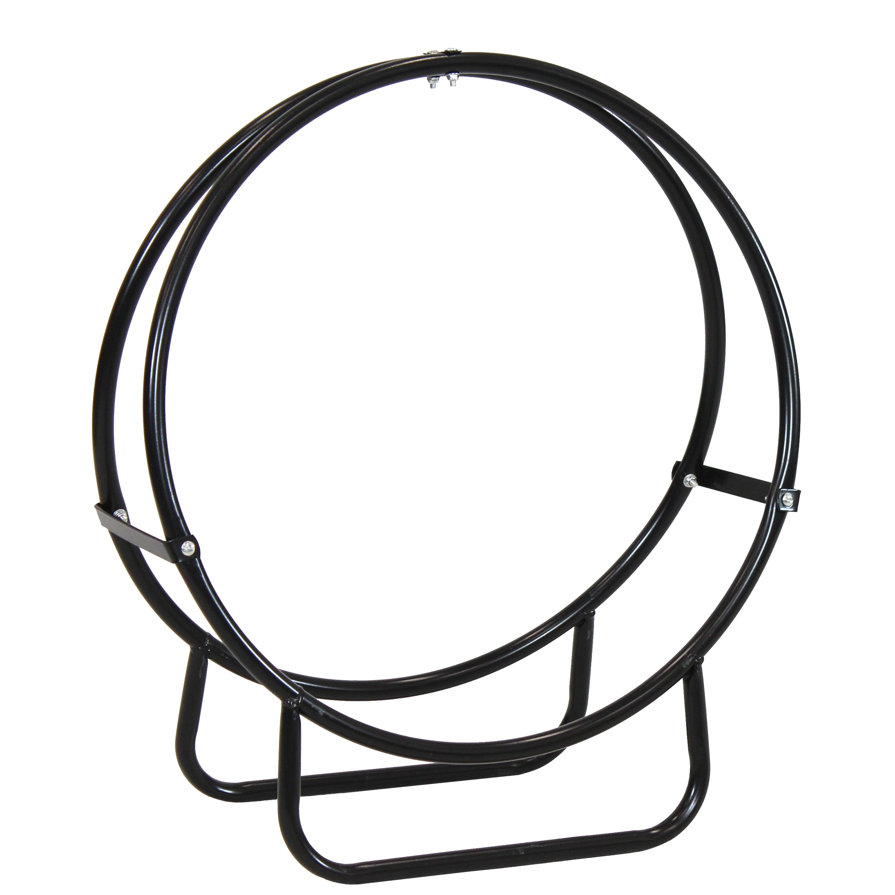 Sunnydaze Indoor/Outdoor Steel Round Fire Pit or Fireplace Firewood Log Hoop Rack Holder - 24