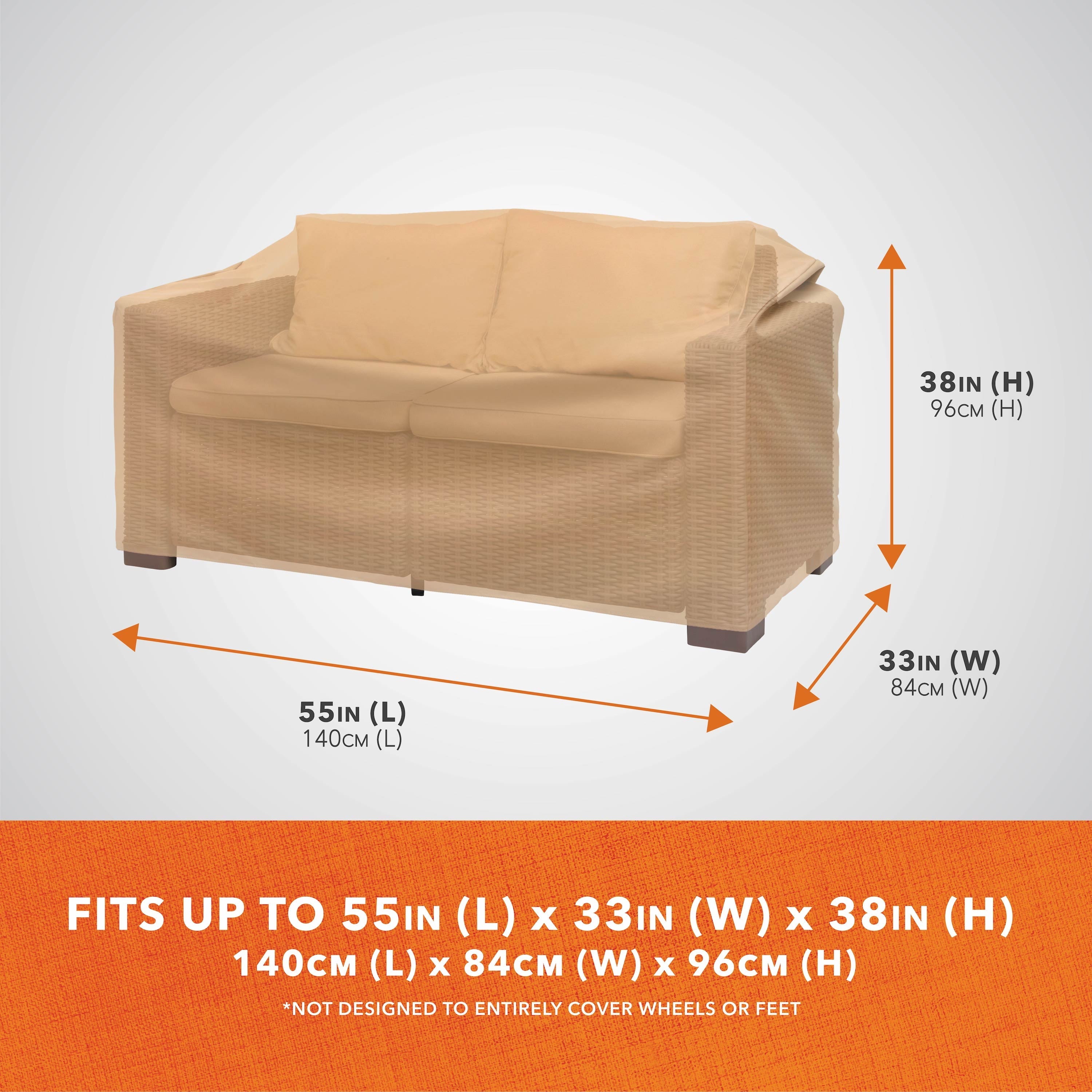 Modern Leisure Basics Patio Loveseat Cover, 2-Pack, 55